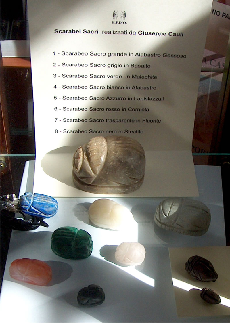 Museo EPDO Oristano- Scarabei Sacri realizzati da Giuseppe Cauli e Raffaella Pinna
